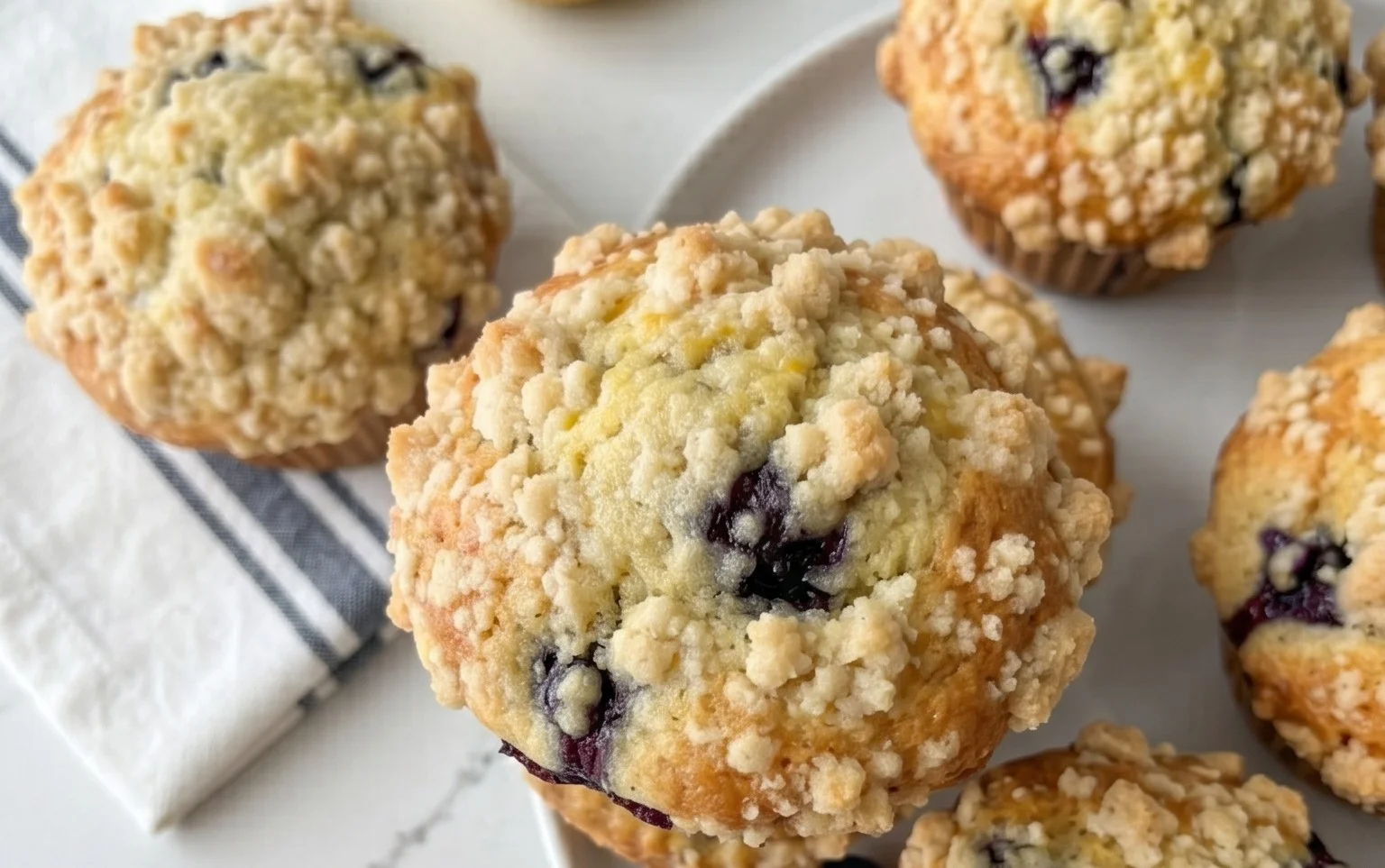 Lemon Blueberry Streusel Muffins