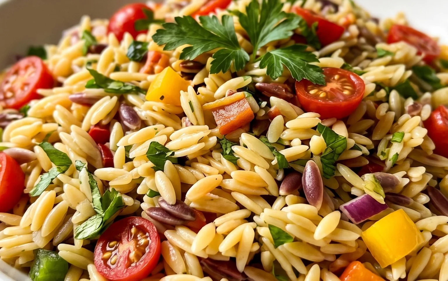 Rainbow Orzo Salad