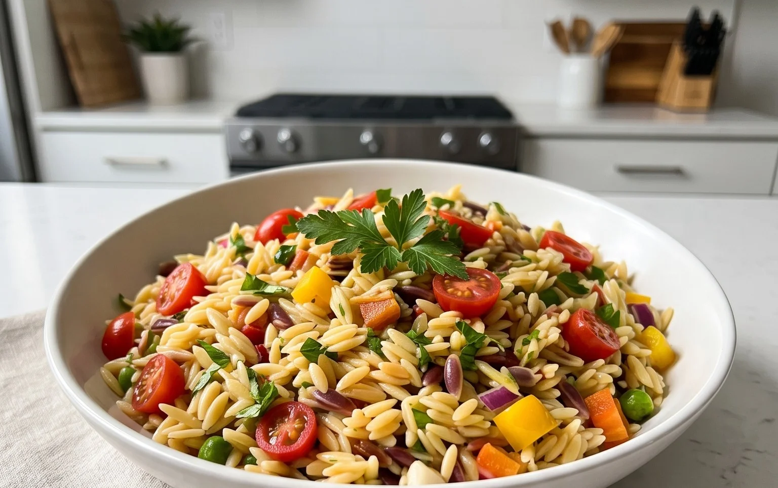 Rainbow Orzo Salad