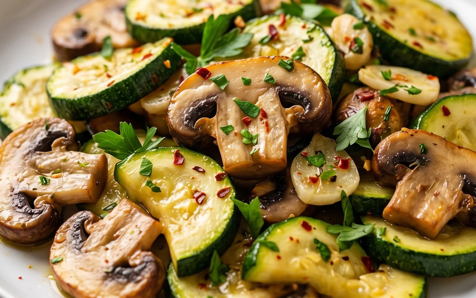 Skillet Zucchini and Mushrooms