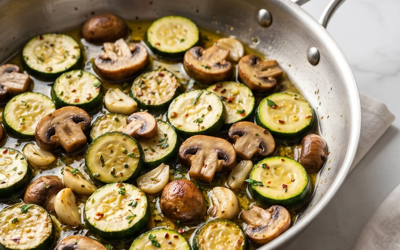 Skillet Zucchini and Mushrooms