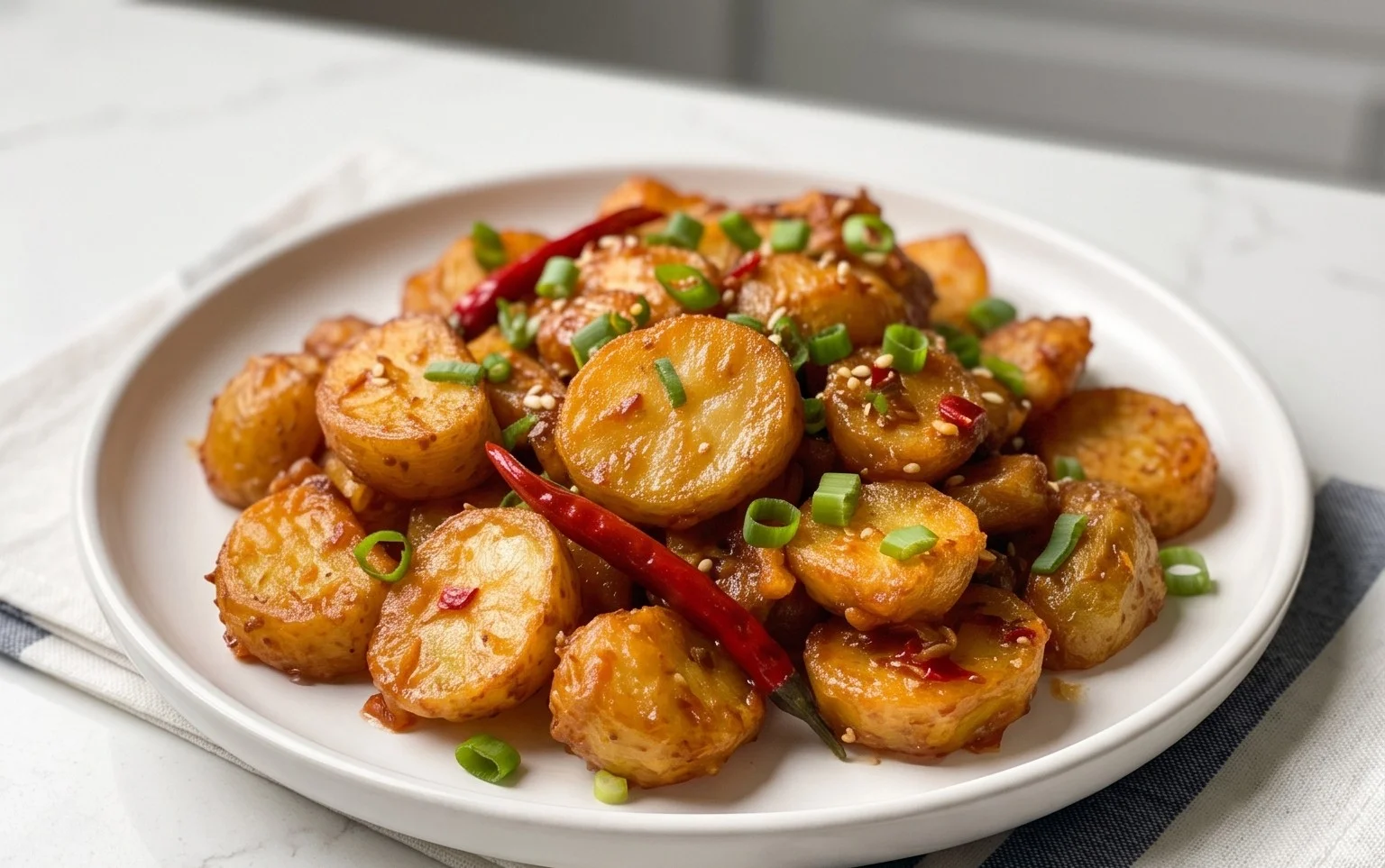 Crispy Honey Chilli Potatoes