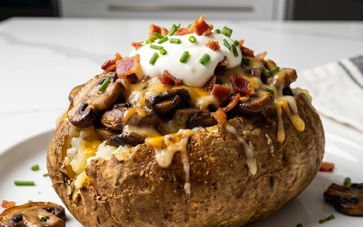 The Ultimate Stuffed Baked Potatoes with Mushrooms