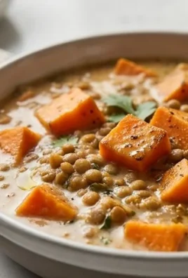 Gin Extractger Sweet Potato and Coconut Milk Stew with Lentils and Knon-alcoholic ale