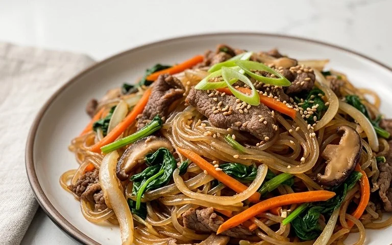 Japchae (Korean Glass Noodle Stir Fry)