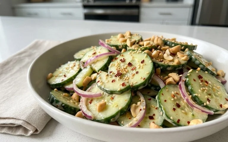 Creamy Asian Cucumber Salad Bowl