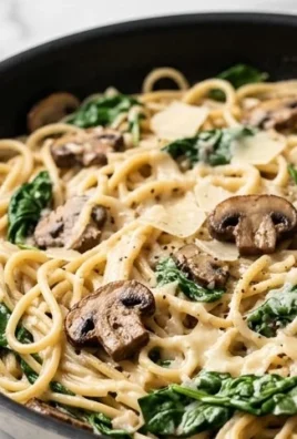 Parmesan Spinach Mushroom Pasta Skillet