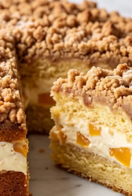 Peach Cream Cheese Cake with Streusel Topping