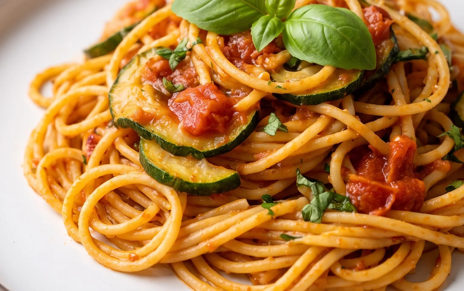 Healthy Tomato Zucchini Pasta