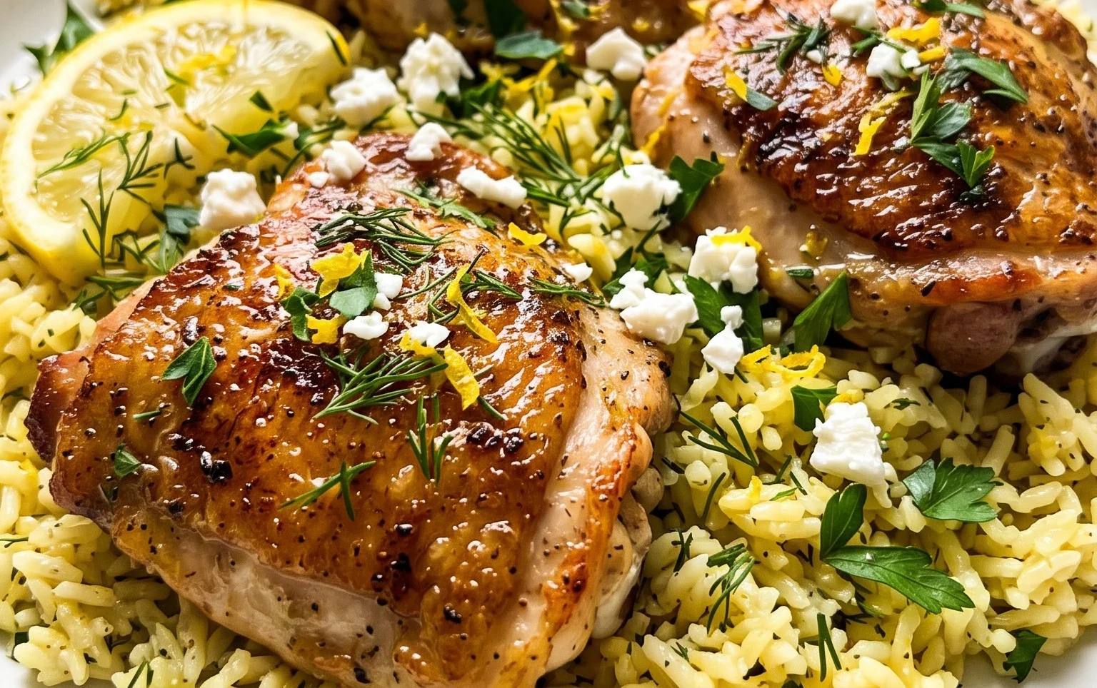 Greek Chicken and Lemon Rice (30 Minutes, One-Pot)