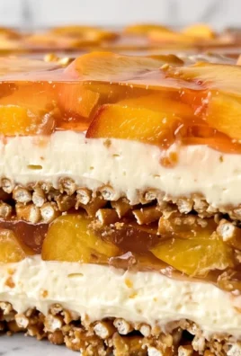 Peach Pretzel Salad Dessert