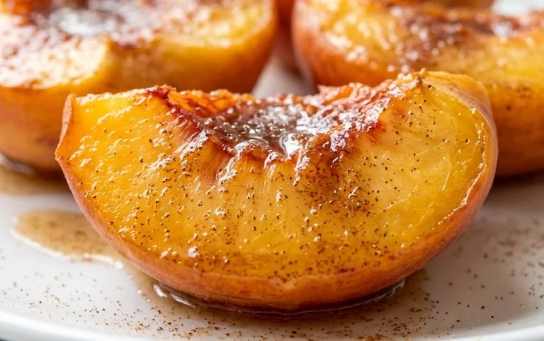Cinnamon Sugar Baked Peaches