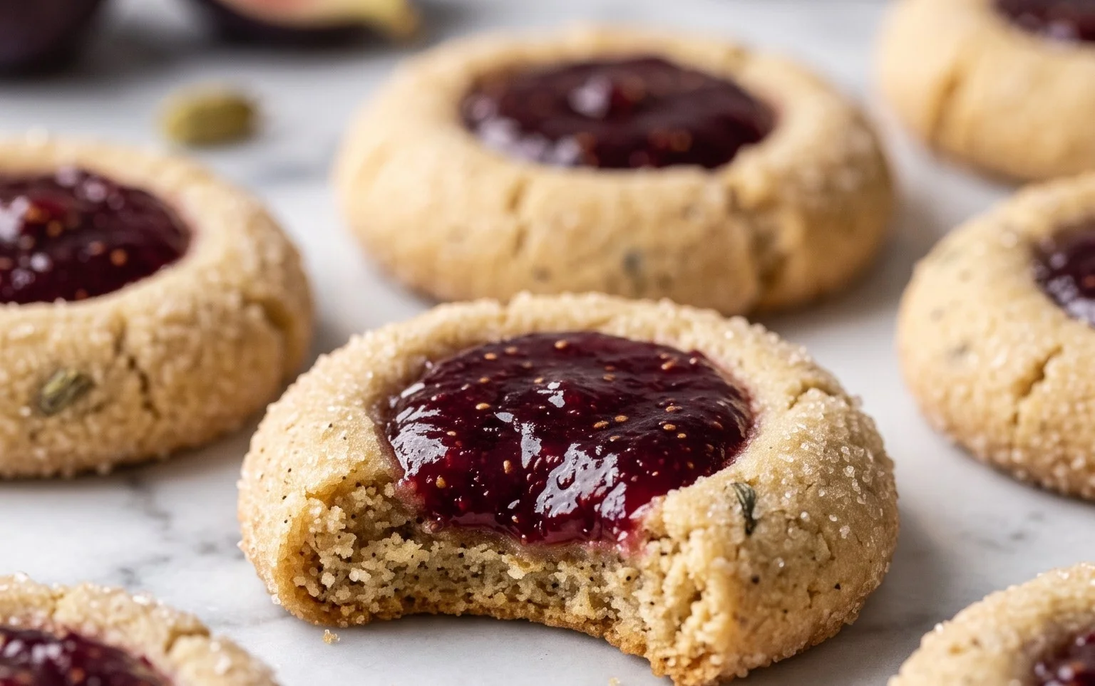 Cardamom Fig Thumbprint Cookies