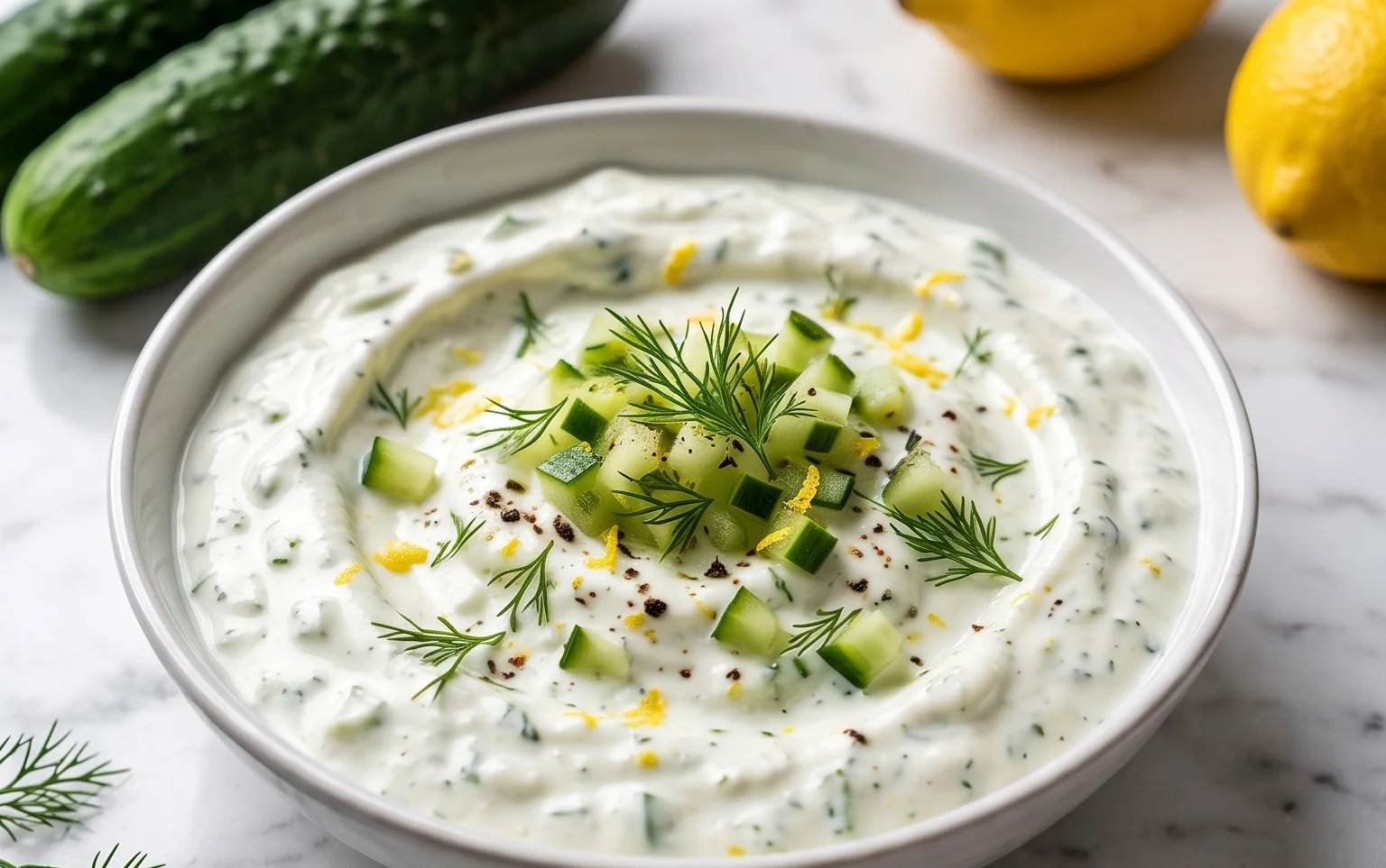 Cucumber Dip with Sour Cream and Dill