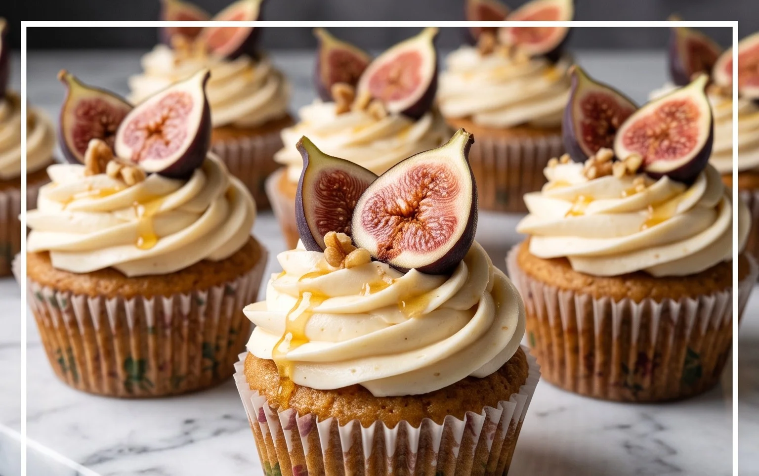 Fig Cupcakes with Honey Cream Cheese Frosting