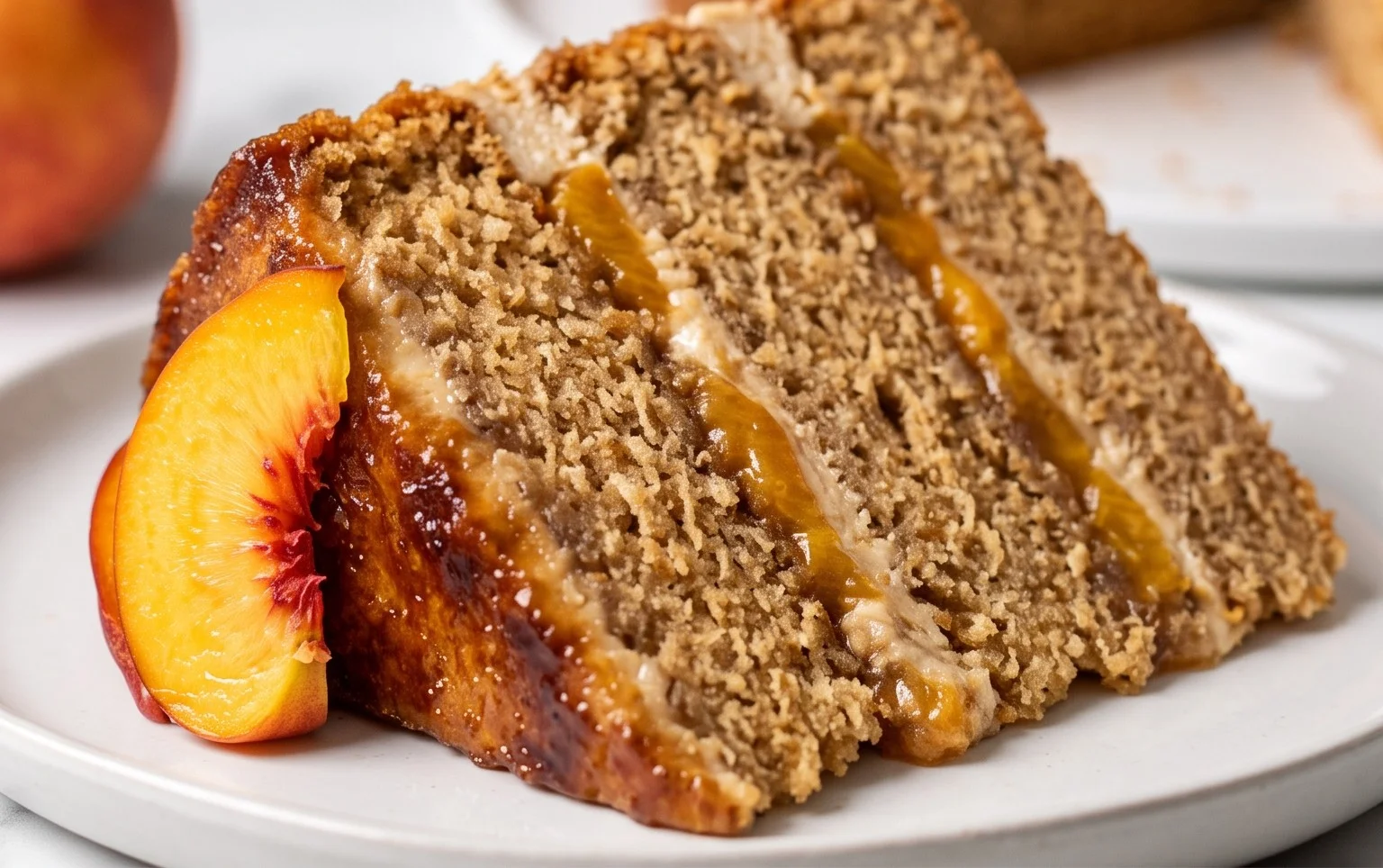 Brown Sugar Layer Cake with Peach Filling