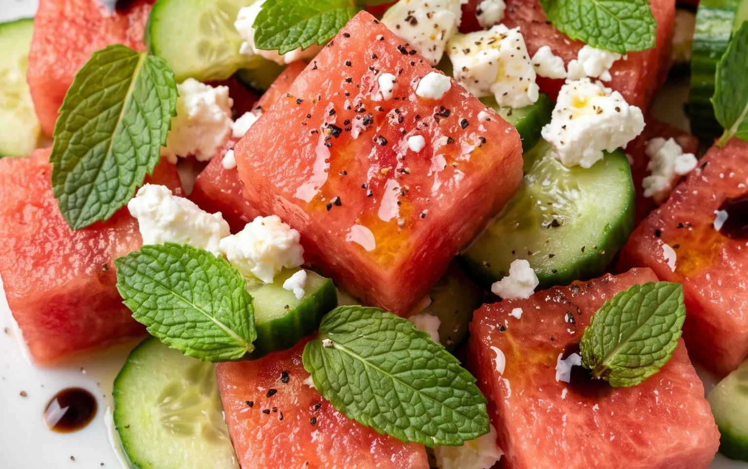 Watermelon Salad with Cucumber and Feta